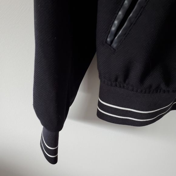 Zara men's varsity style jacket navy  and white size large - Picture 5 of 8